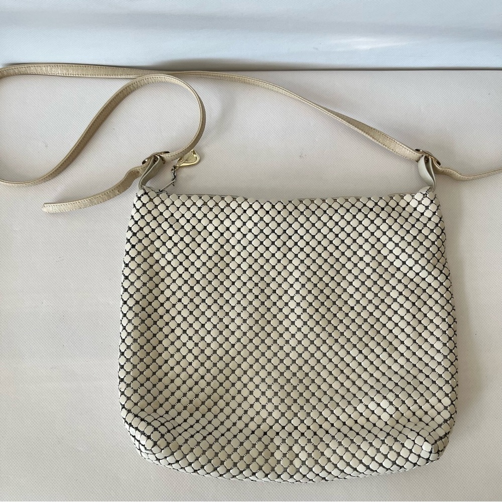 Vintage Whiting & Davis White Mesh Crossbody Bag